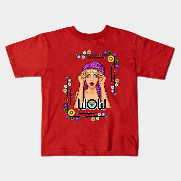 woman Kids T-Shirt by ART&LINES